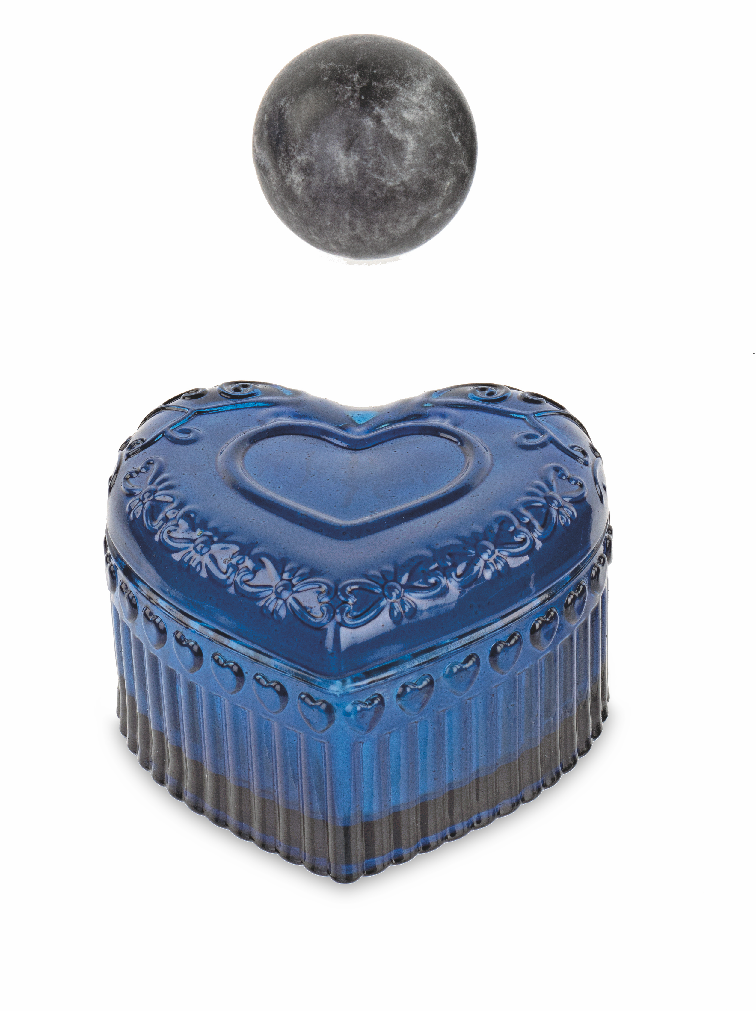 9,5X5,5CM CUORE VETRO CANDELA OCEANO COLORE BLU CON BOX - Candele da regalo - Nuovi arrivi - Regali e Bomboniere