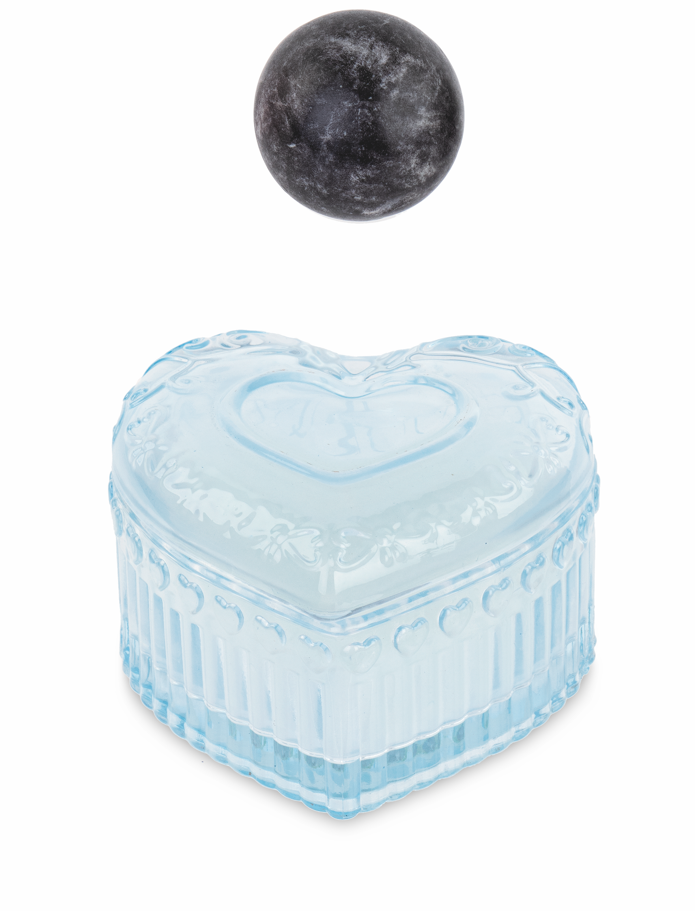 9,5X5,5CM CUORE VETRO CANDELA VANIGLIA COLORE CIELO CON BOX - Candele da regalo - Nuovi arrivi - Regali e Bomboniere