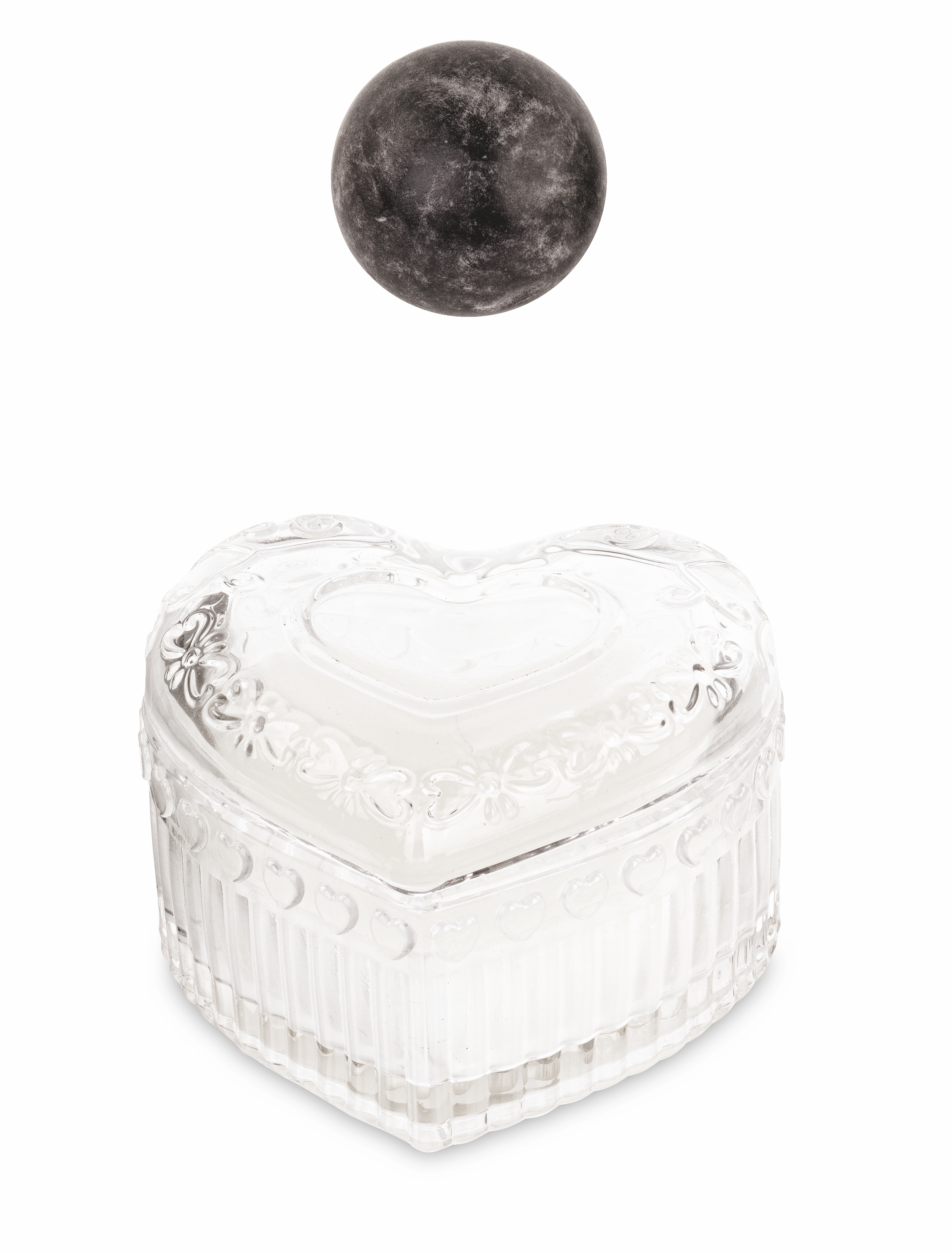 9,5X5,5CM CUORE VETRO CANDELA SANDALO E AMBRA TRASPARENTE CON BOX - Candele da regalo - Nuovi arrivi - Regali e Bomboniere