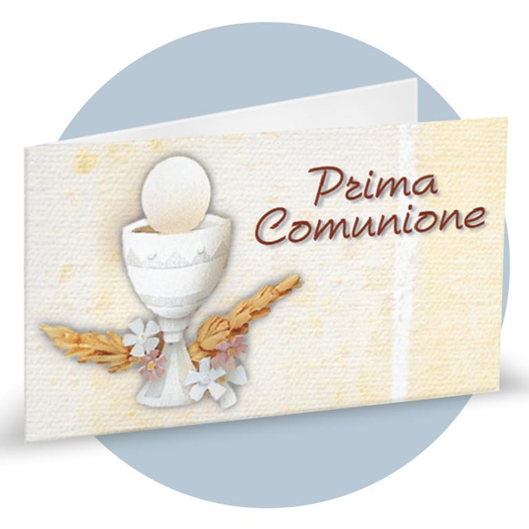PRIMA COMUNIONE CALICE BIANCO BIGLIETTINO - Bigliettini Bomboniere - Nuovi arrivi - Regali e Bomboniere