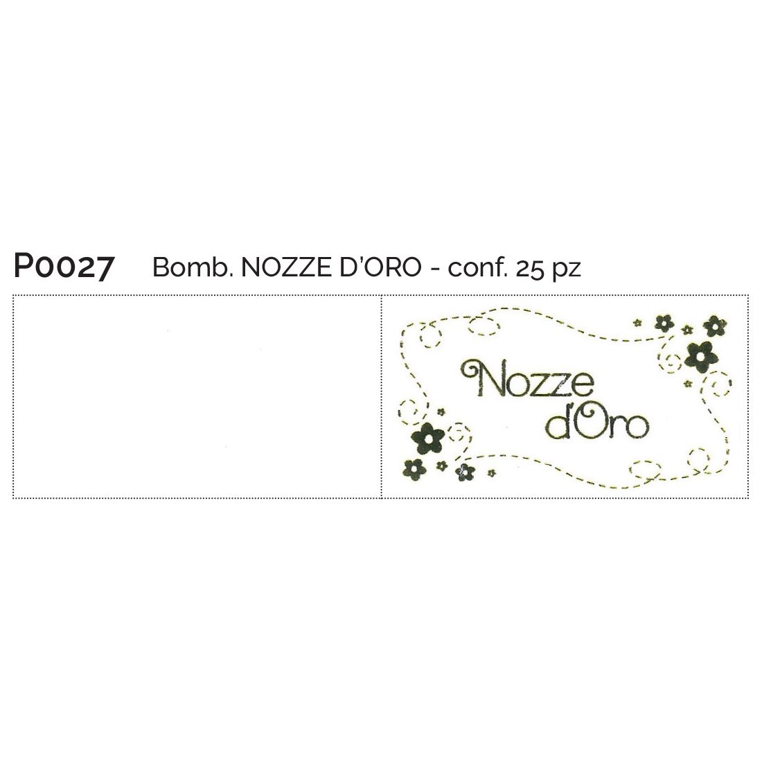 BIGLIETTINO NOZZE D'ORO 25PZ - Bigliettini Bomboniere - Nuovi arrivi - Regali e Bomboniere