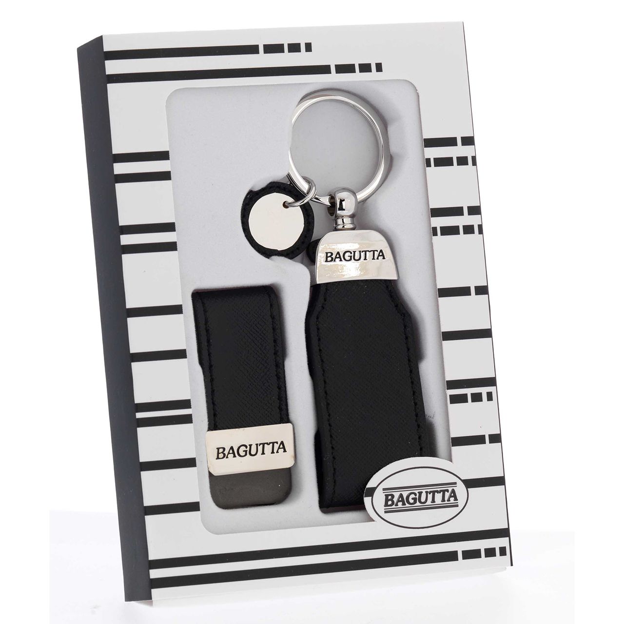 PORTACHIAVI 8CM E FERMASOLDI 5CM NERO CON ASTUCCIO - BAGUTTA - Nuovi arrivi - Regali e Bomboniere
