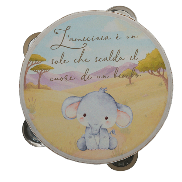 ELEFANTE LEO TAMBURELLO 15 CM - Battesimo E Nascita - Nuovi arrivi - Regali e Bomboniere