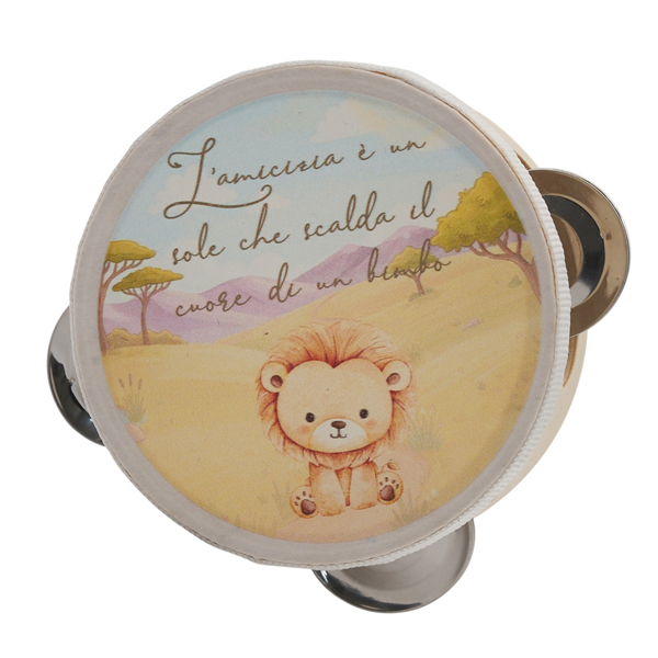 LEONE SAM TAMBURELLO 10 CM - Battesimo E Nascita - Nuovi arrivi - Regali e Bomboniere