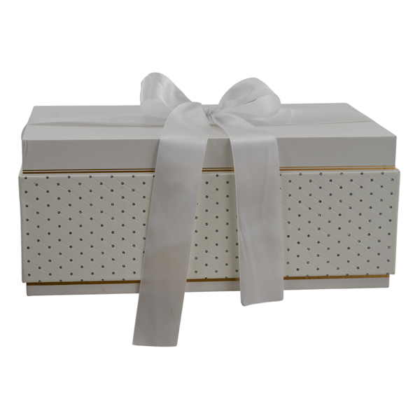 WHITE SCATOLA RETTANGOLARE GRANDE CM 33,4x20,5X14,2 - SCATOLE BOMBONIERE LOGO - Nuovi arrivi - Regali e Bomboniere