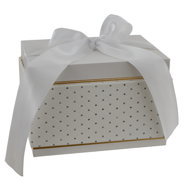 WHITE SCATOLA RETTANGOLARE MEDIO CM 18,4x14,4X12,2 - SCATOLE BOMBONIERE LOGO - Nuovi arrivi - Regali e Bomboniere