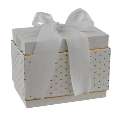 WHITE SCATOLA RETTANGOLARE  CM 15,9X10,4X12,2CM  - SCATOLE BOMBONIERE LOGO - Nuovi arrivi - Regali e Bomboniere