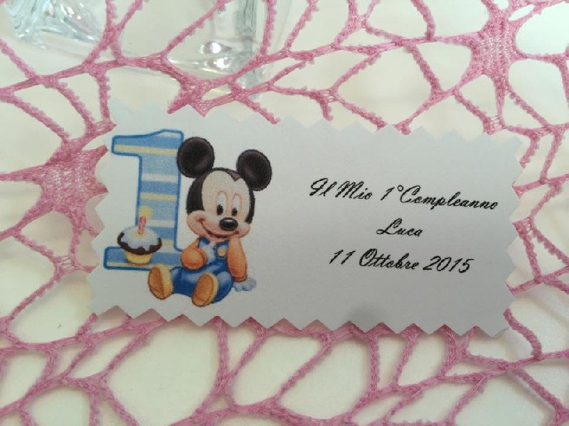 BIGLIETTINO MICKEY TOPOLINO BABY 1 FACCIATA COME FOTO