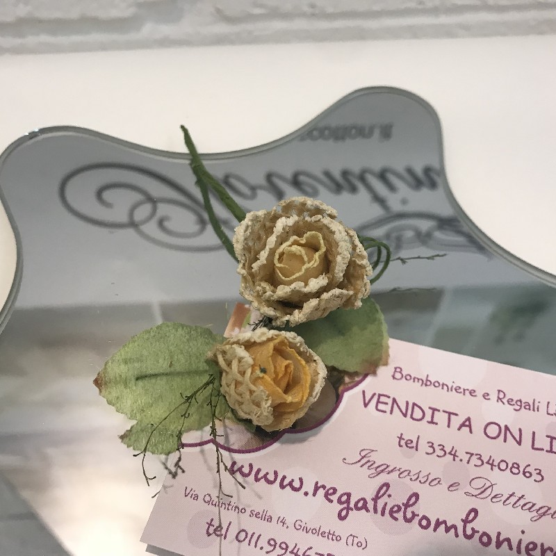 ROSELLINA fiore JUTA 2cm crema  - Fiori - Nuovi arrivi - Regali e Bomboniere