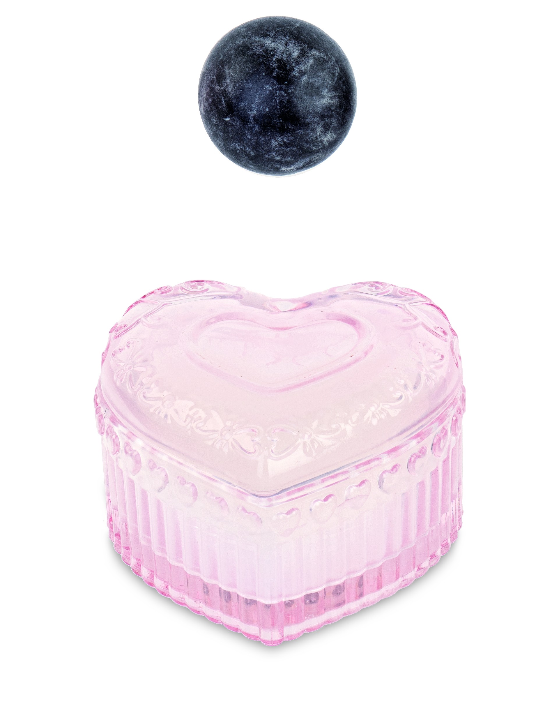 9,5X5,5CM CUORE VETRO CANDELA VANIGLIA COLORE ROSA  CON BOX - Candele da regalo - Nuovi arrivi - Regali e Bomboniere