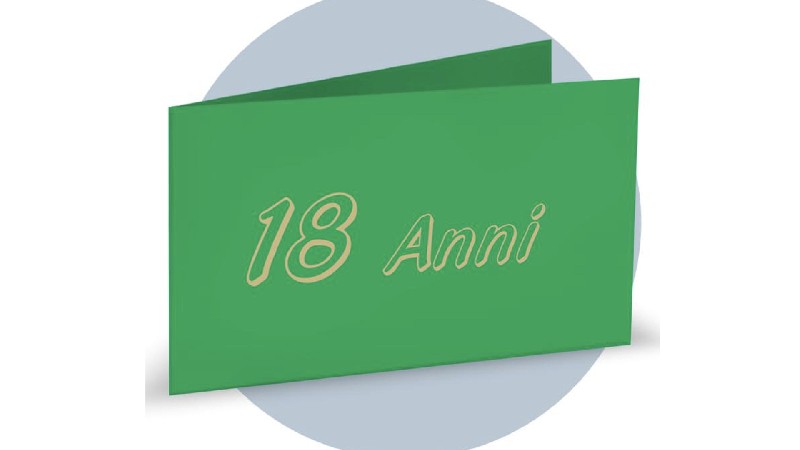18 anni verde BIGLIETTINO BOMBONIERA - Bigliettini Bomboniere - Nuovi arrivi - Regali e Bomboniere