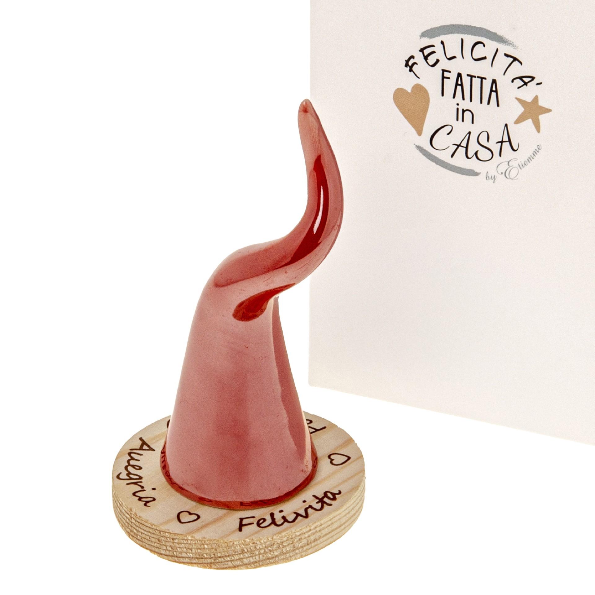 CORNETTO ROSSO CON BASE - H11.5CM - C/BOX - Bomboniere Laurea - Nuovi arrivi - Regali e Bomboniere