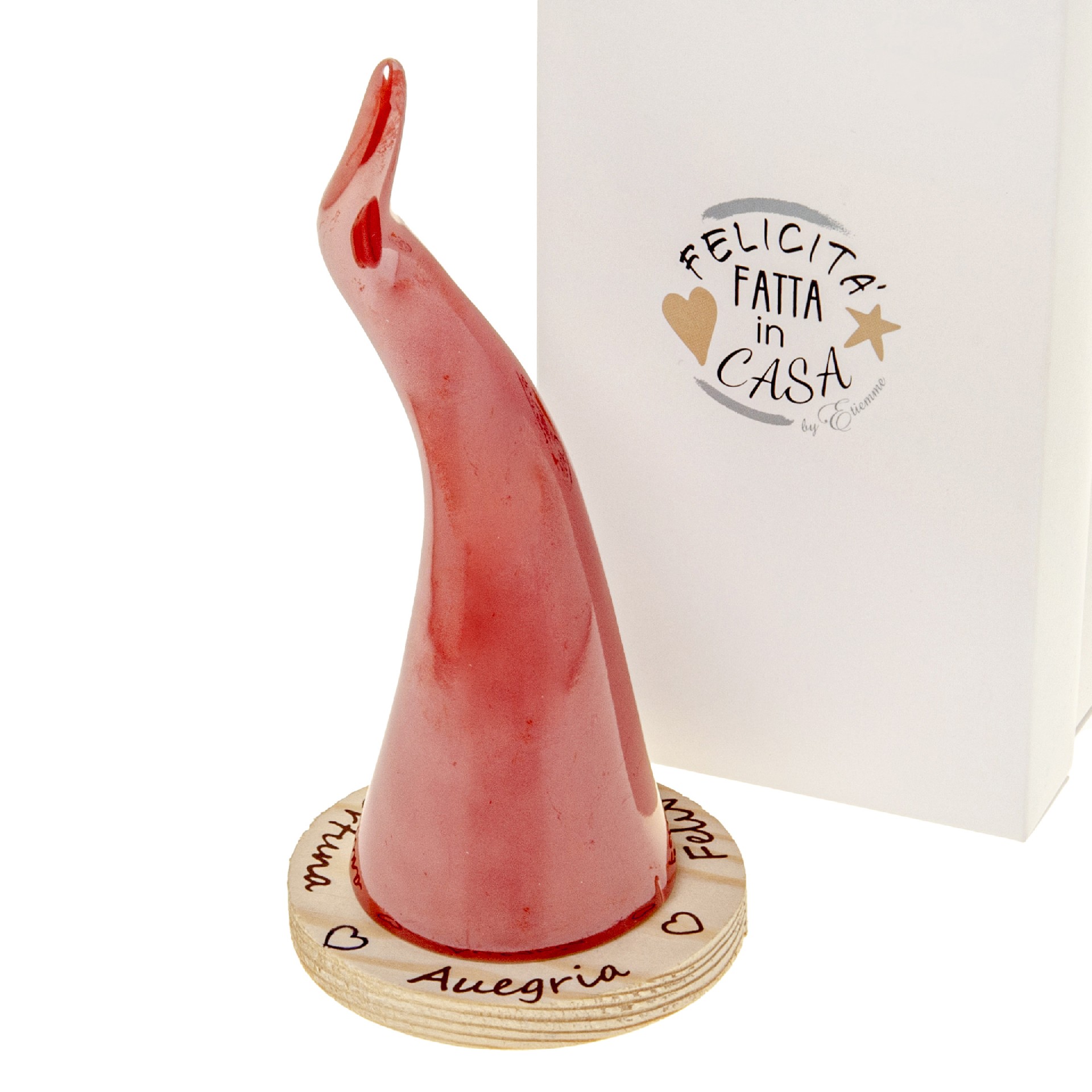 CORNETTO ROSSO CON BASE - H15CM - C/BOX - Bomboniere Laurea - Nuovi arrivi - Regali e Bomboniere