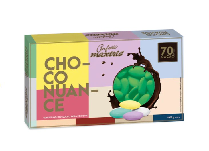 1KG - CONFETTI CHOCO NUANCE SMERALDO - CONFETTI MAXTRIS - Nuovi arrivi - Regali e Bomboniere